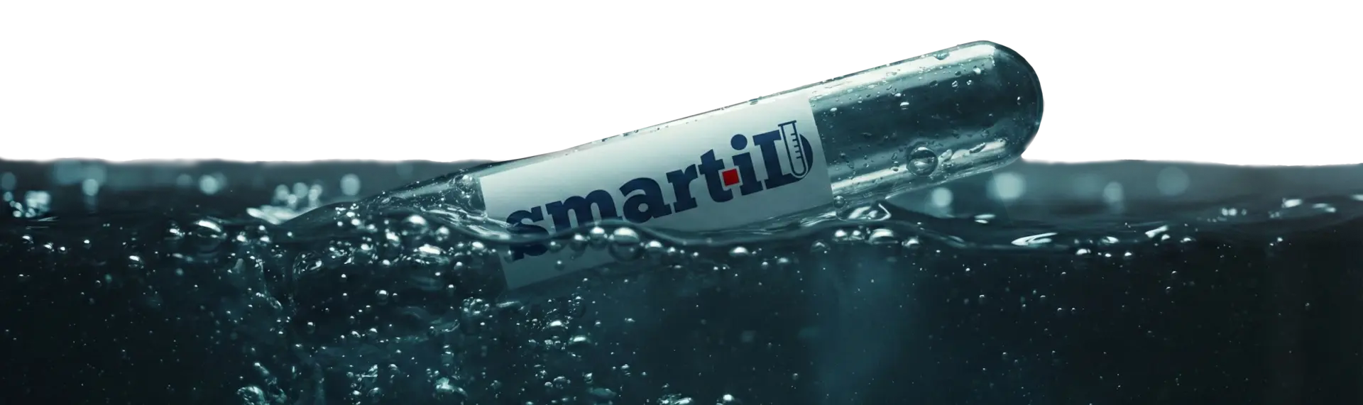 Zkumavka s logem smartiD ve vroucí vodě