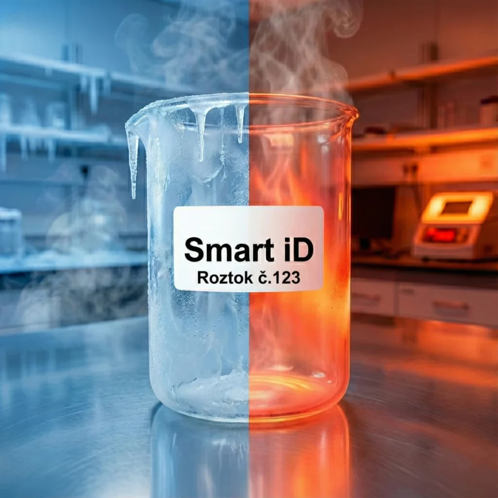 Štítek SmartiD odolný vysoké i nízké teplotě v laboratoři
