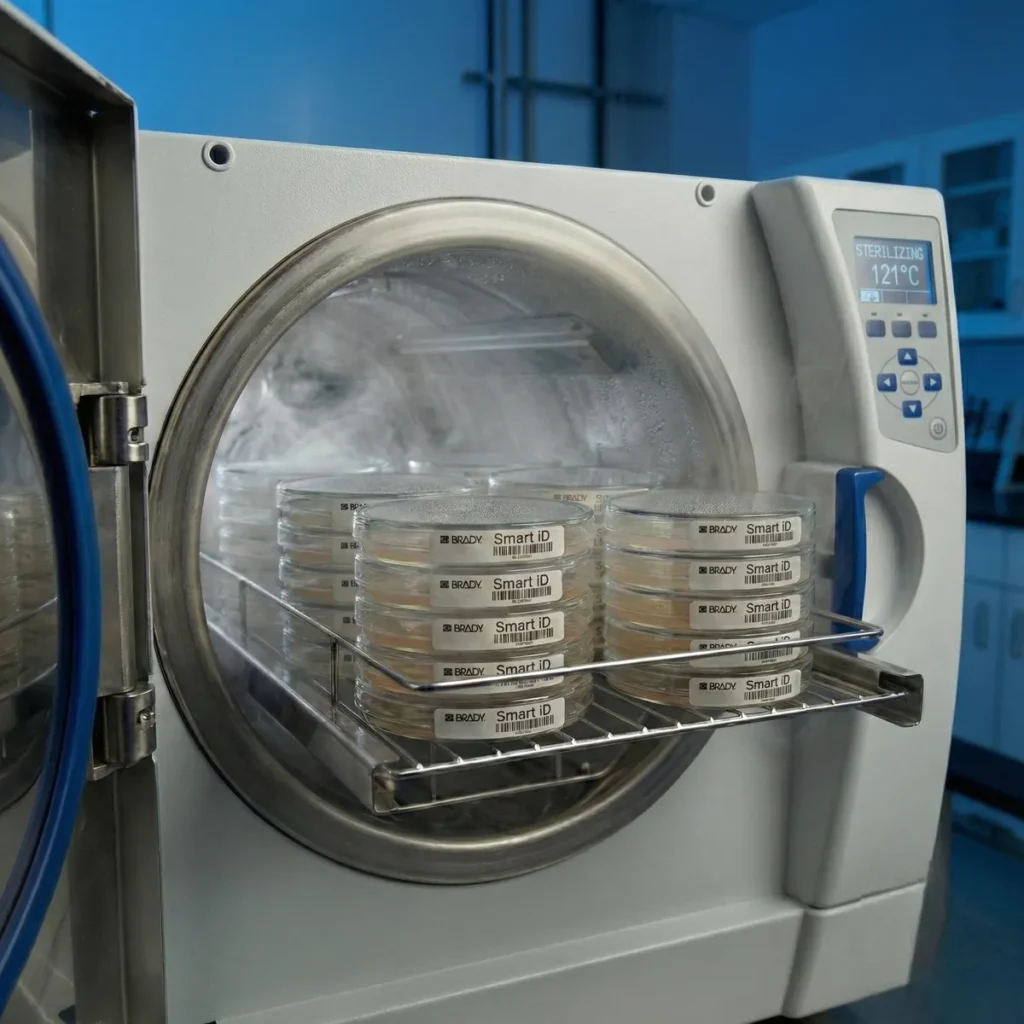 Petriho misky v autoklávu